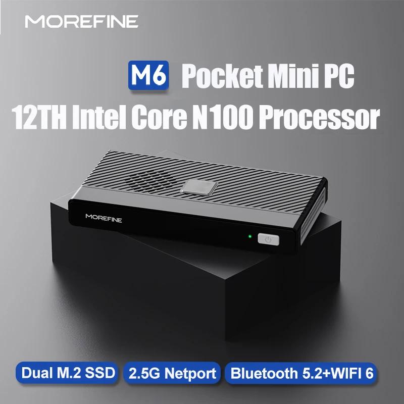 MOREFINE M6 N100/N200 ̴ PC, ޴ ӿ ̴ PC, iNTEL 12 , DDR5 2933MHz NVMe SSD  PC HDMI2, 4K @ 60Hz WiFi 6 BT5.2